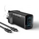 Anker 335 Charger 67W USB C Wall Charger, PIQ 3.0 Compact and Foldable Fast Charger Adapter, For Laptop, iPhone 16/15 Series, MacBook Pro, iPad, Samsung S25/S24, Pixel, and More (5 ft Cable Included)